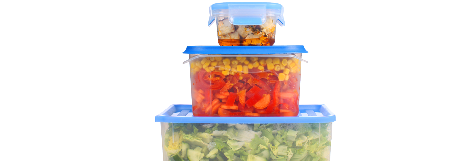 Photo of food in storage containers.