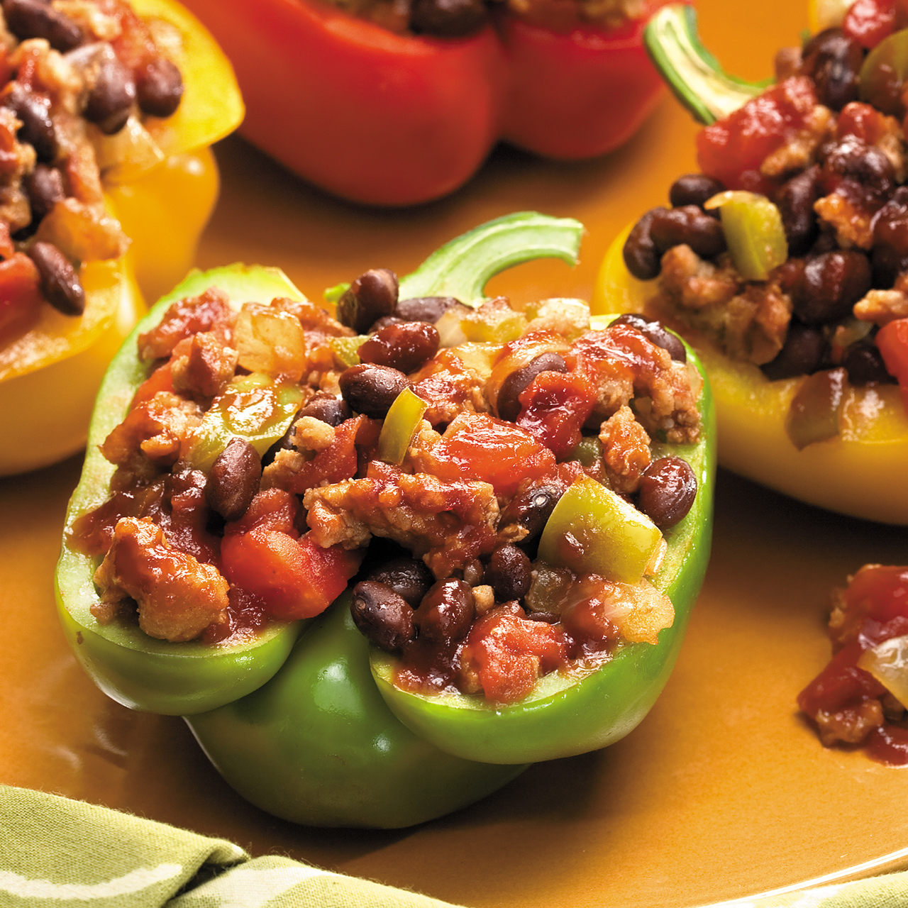 BBQ Turkey in Pepper Shells